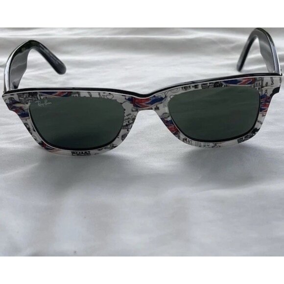 Ray-Ban Men’s Original Wayfarer Rare Special Series London Print Sunglasses RARE - Picture 8 of 16